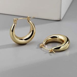 Small Gold Chunky Hoop Earrings